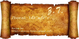 Zborai Tömör névjegykártya